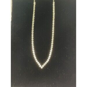 Vintage Avon Bezel Set Crystal Rhinestones "V" Necklace bling bling diva costume